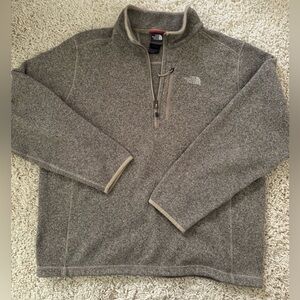 The North Face Men’s Taupe Quarter-Zip Fleece Jacket-Size XL GUC